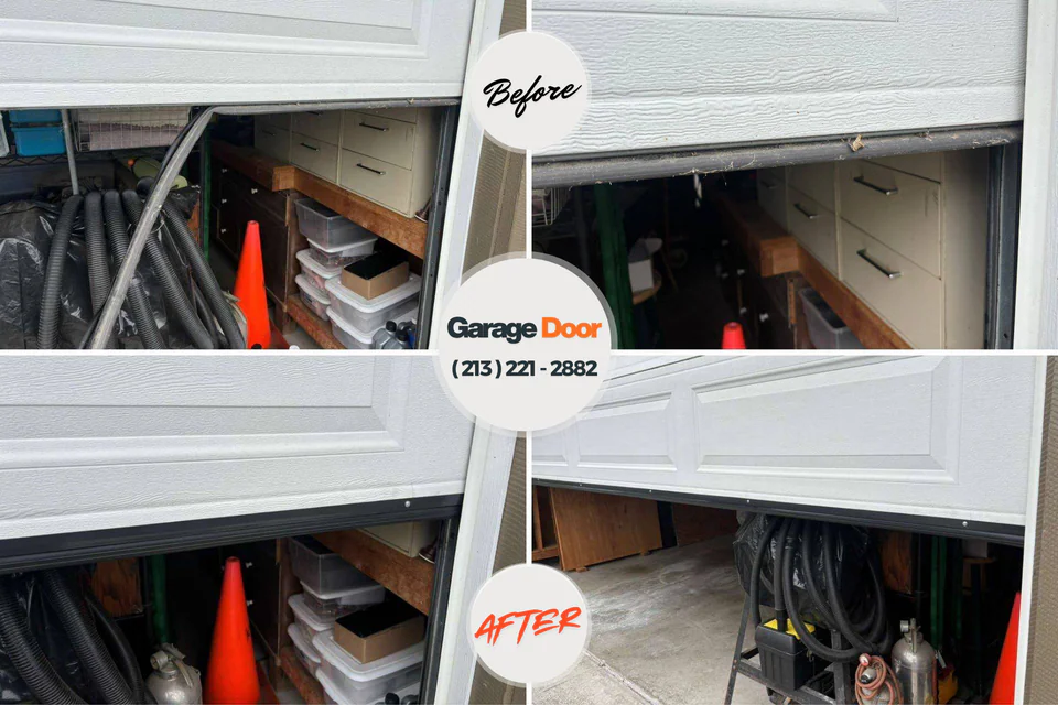 Before and after: garage door repair Edinburg, IL